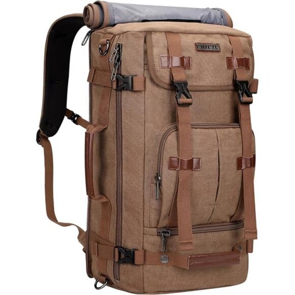 Canvas Backpack Vintage Travel Backpack Large Laptop Bags Convertible Rucksack